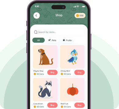 Personalization feature showing customizable tree decorations